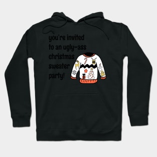 Funny Ugly Christmas Sweater Party Invitation Hoodie